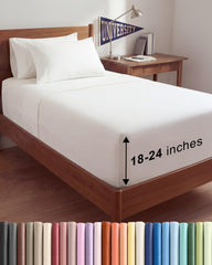CGK Unlimited emballage du jeu de draps Antique White, présentation soignée et pratique
