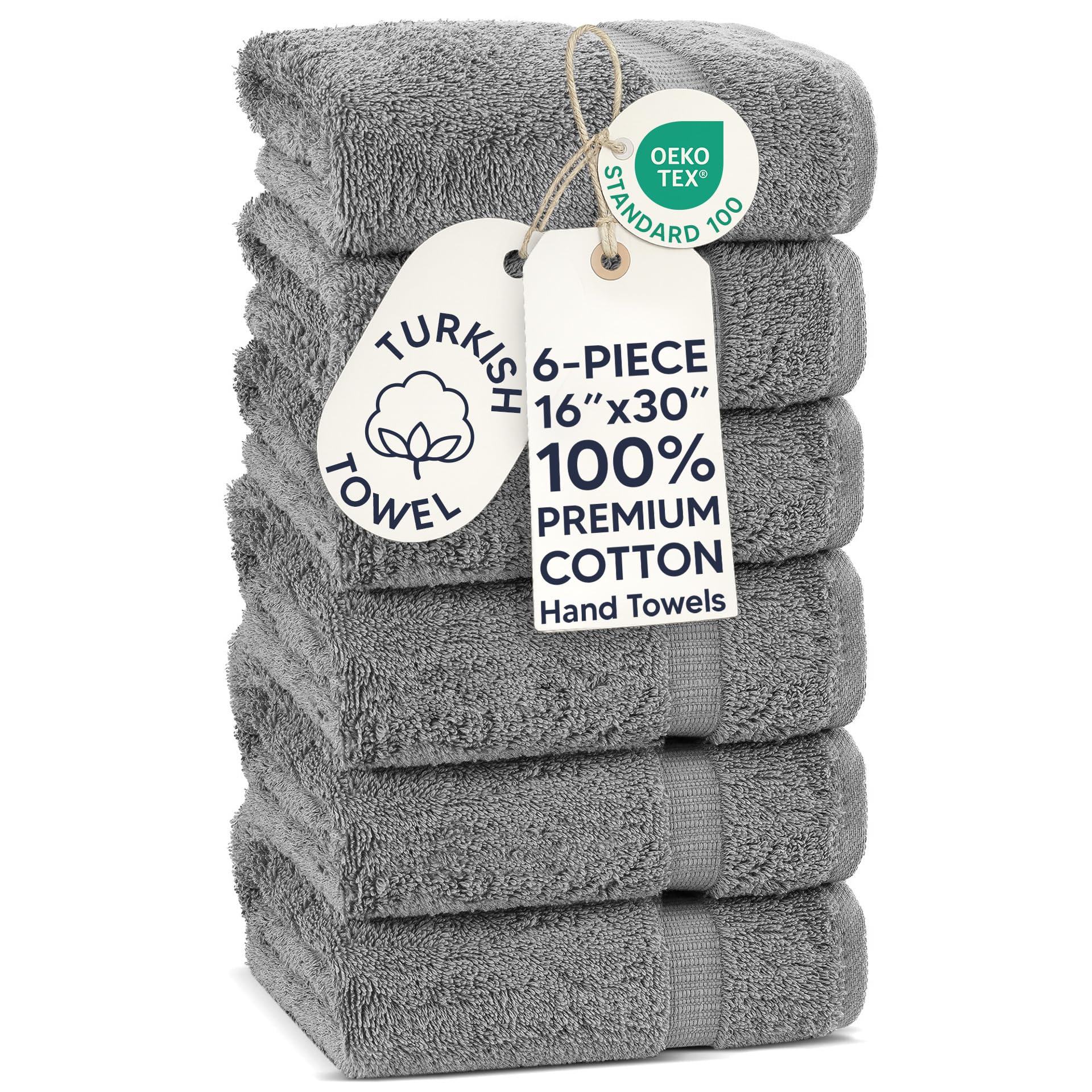 Chakir Turkish Linens ensemble frontal gris, look hôtelier et durable