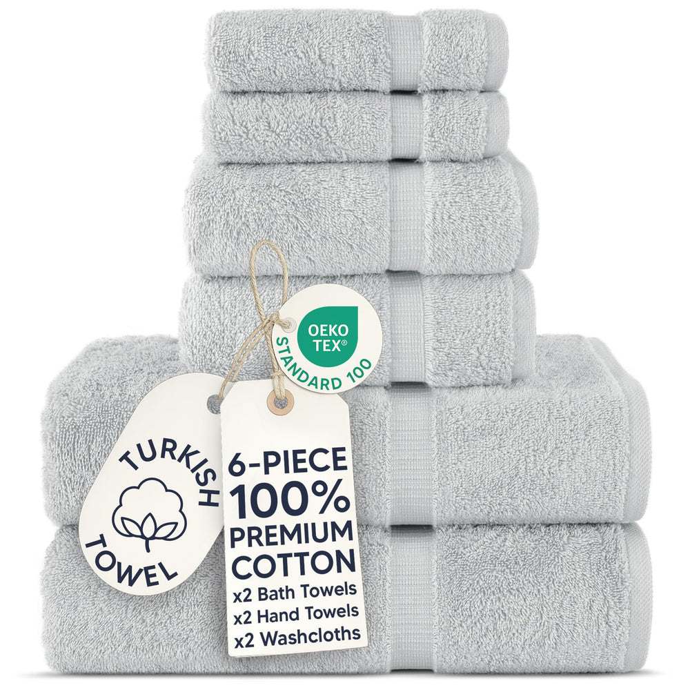 Chakir Turkish Linens ensemble plié argent gris, aspect luxueux et coordination
