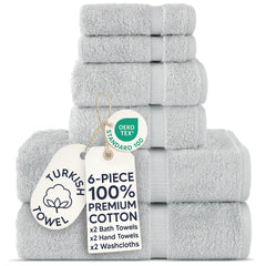 Chakir Turkish Linens ensemble plié argent gris, aspect luxueux et coordination