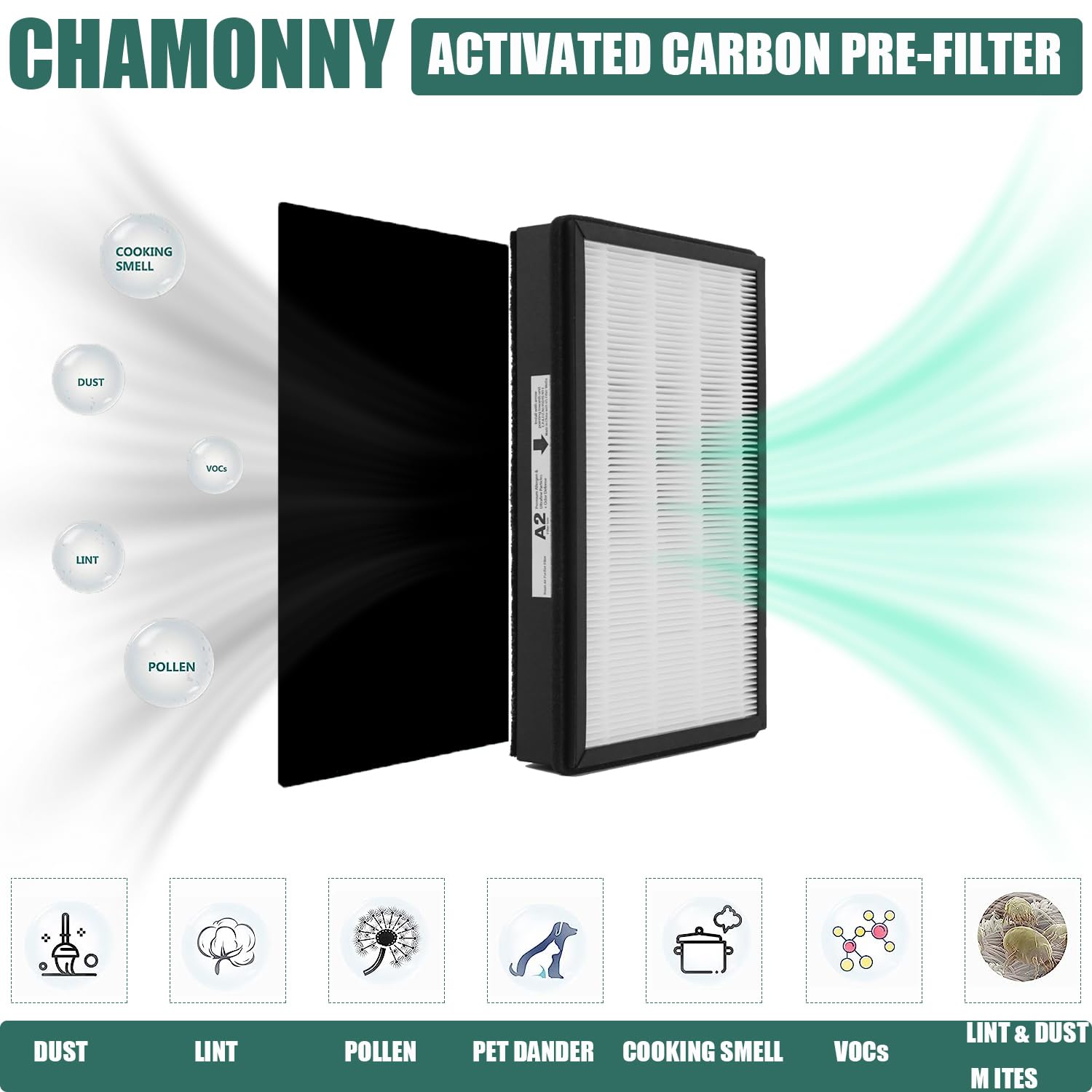 CHAMONNY main installant filtre A2 pour remplacement simple et rapide