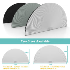 Changshade store installé sur fenêtre demi-lune pour occultation instantanée