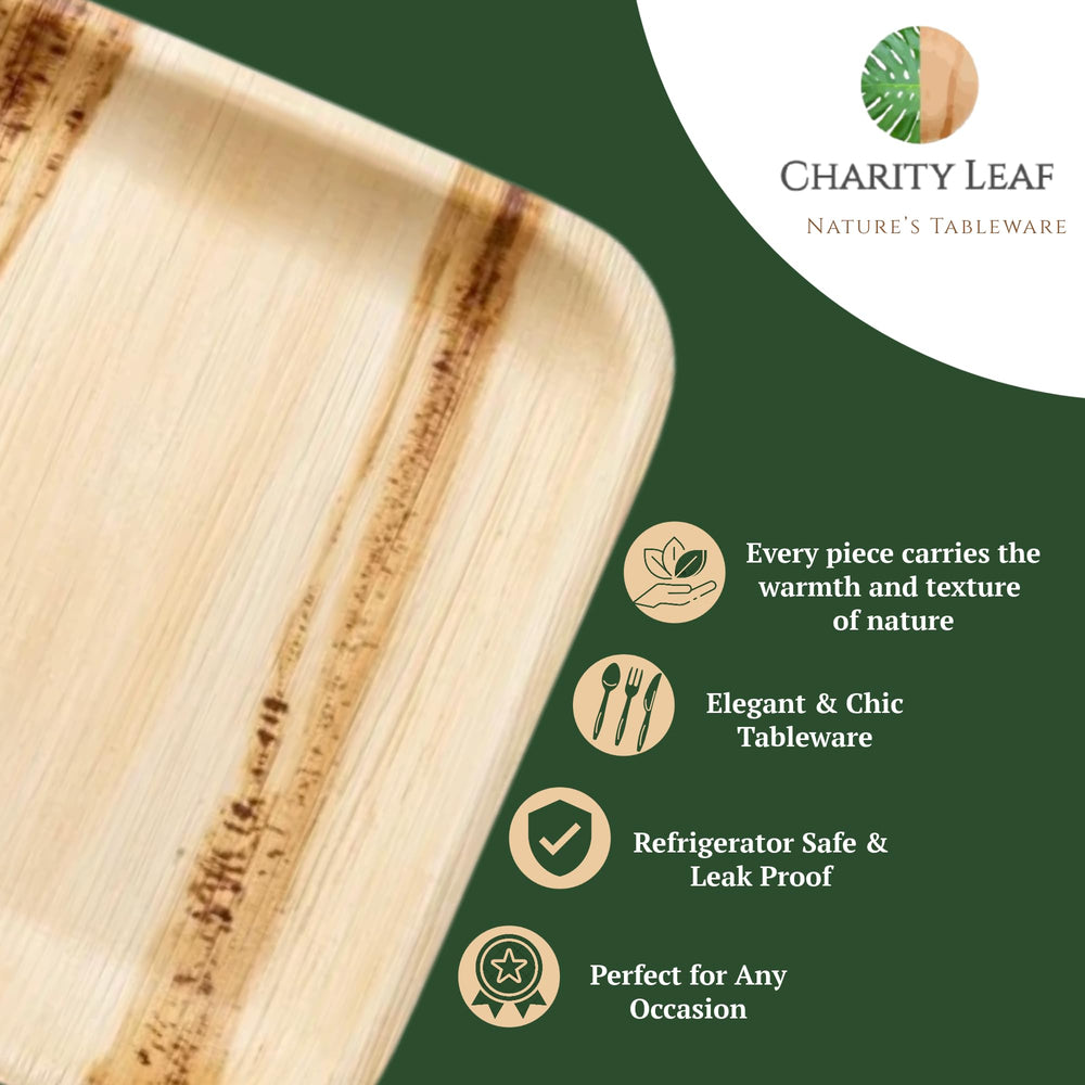Charity Leaf plateau en composteur montrant décomposition rapide et zéro plastique