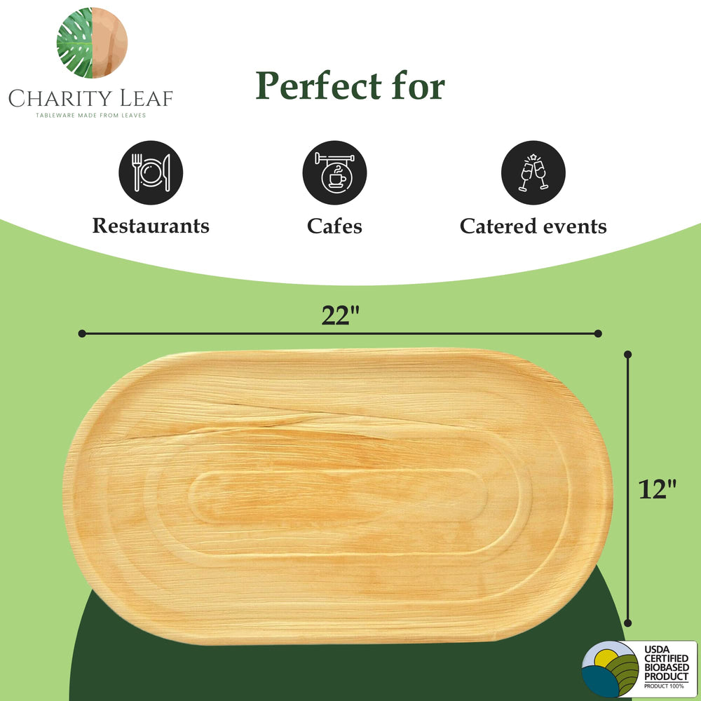 Charity Leaf plateau en usage avec charcuterie pour présentation professionnelle