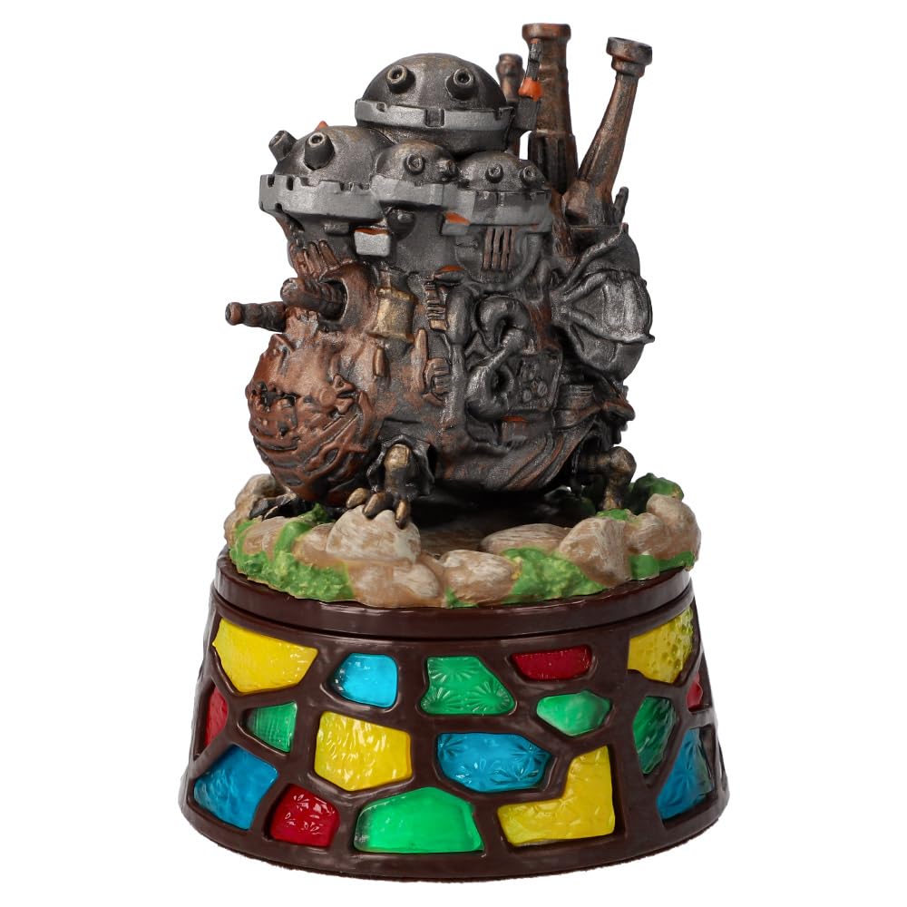 スタジオジブリ socle façon vitrail montrant des couleurs vives et mise en valeur