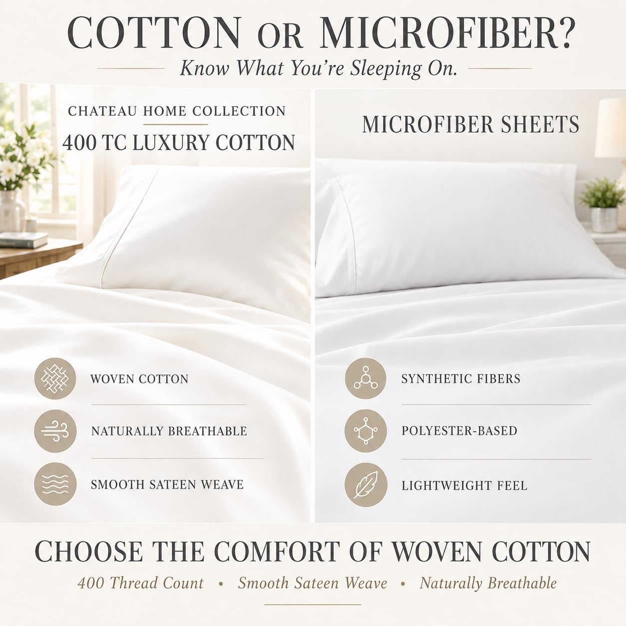 CHATEAU HOME COLLECTION comparaison taille matelas, adapté aux matelas profonds