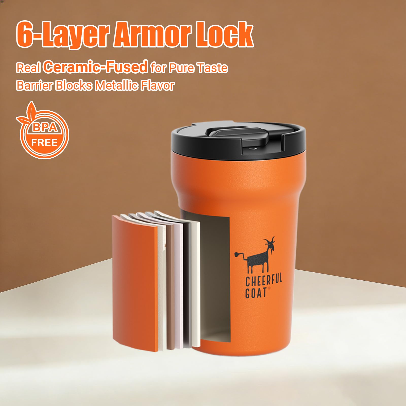 CHEERFUL GOAT gros plan joint d'étanchéité montrant protection anti-fuite 360°