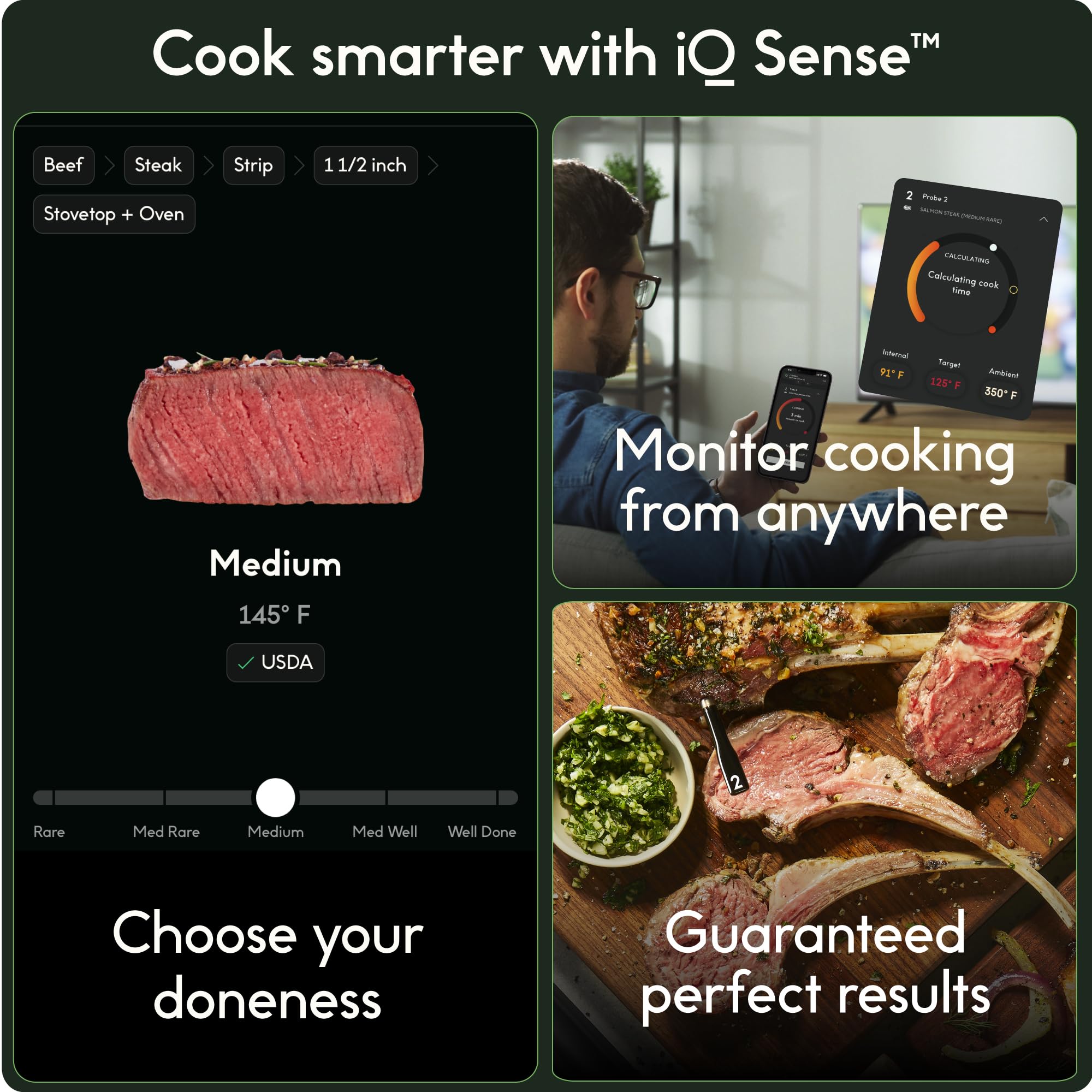 CHEF iQ sondes ultra-fines gros plan montrant précision de mesure