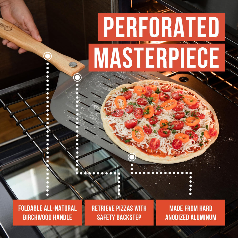 Chef Pomodoro manche repliable en bois pour prise confortable et rangement