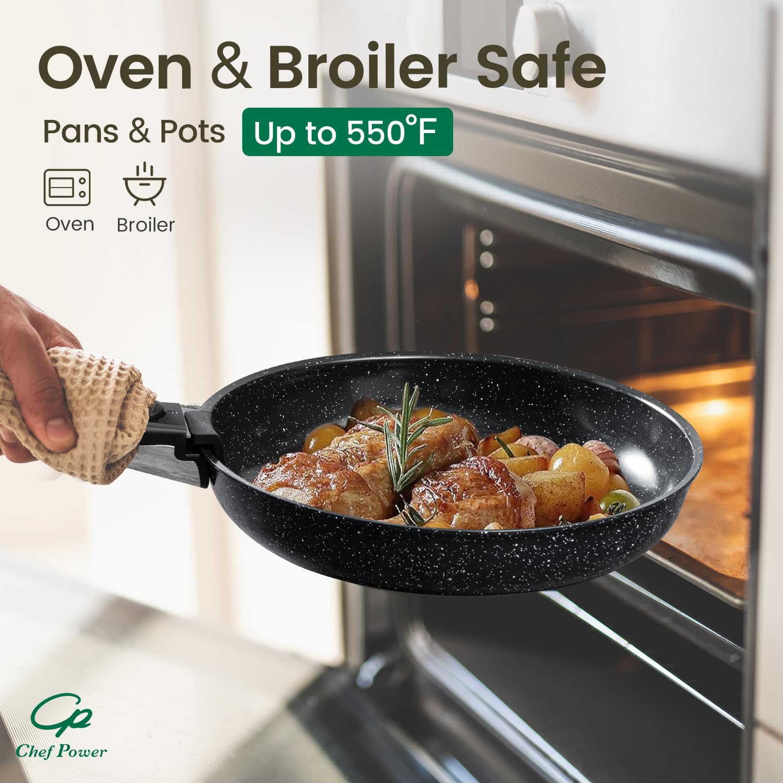 Chef Power couvercles silicone empilés pour conservation et sécurité
