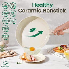 Chef Power poêle 11" prête à cuire, surface lisse pour saisie uniforme