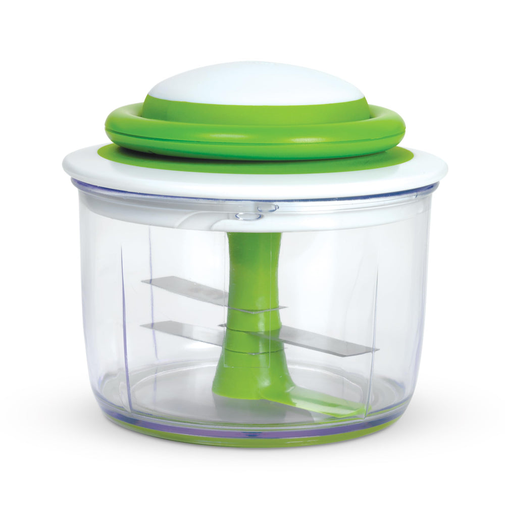 Chef'n VeggiChop vue de face montrant design compact et simplicité d'utilisation