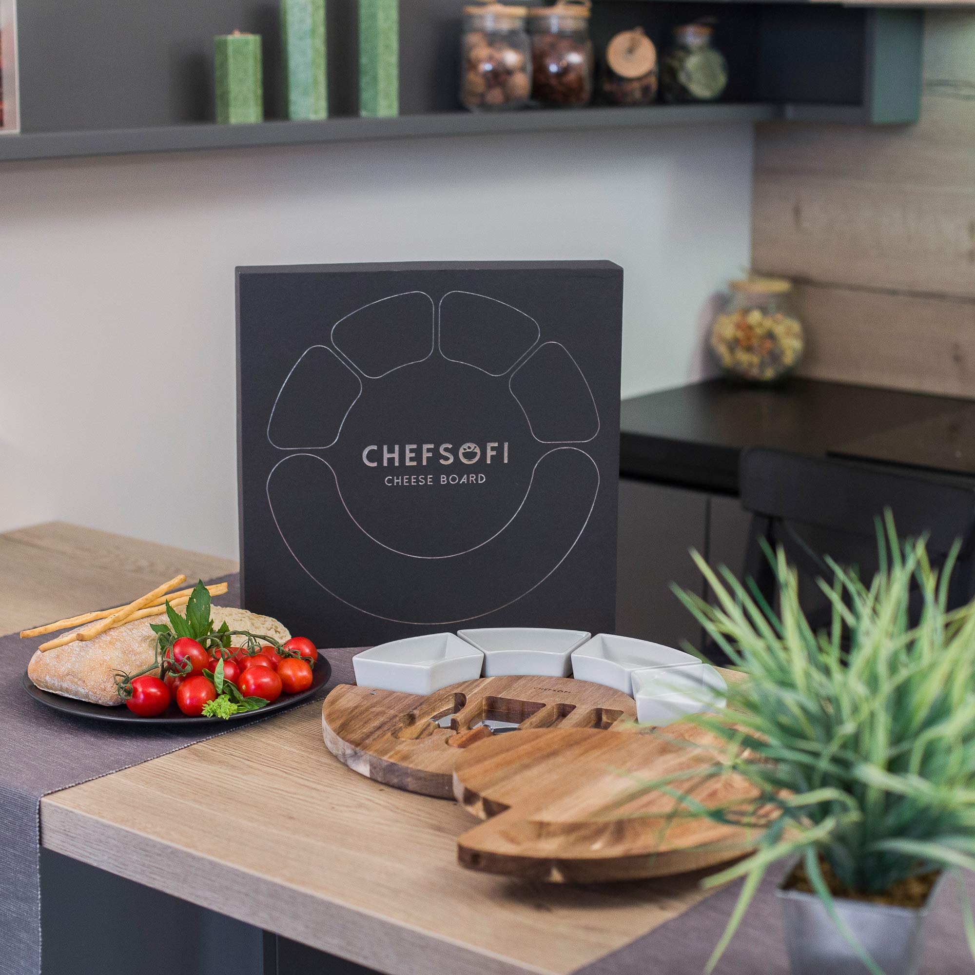 ChefSofi set complet avec 4 couteaux et 4 bols prêt à servir
