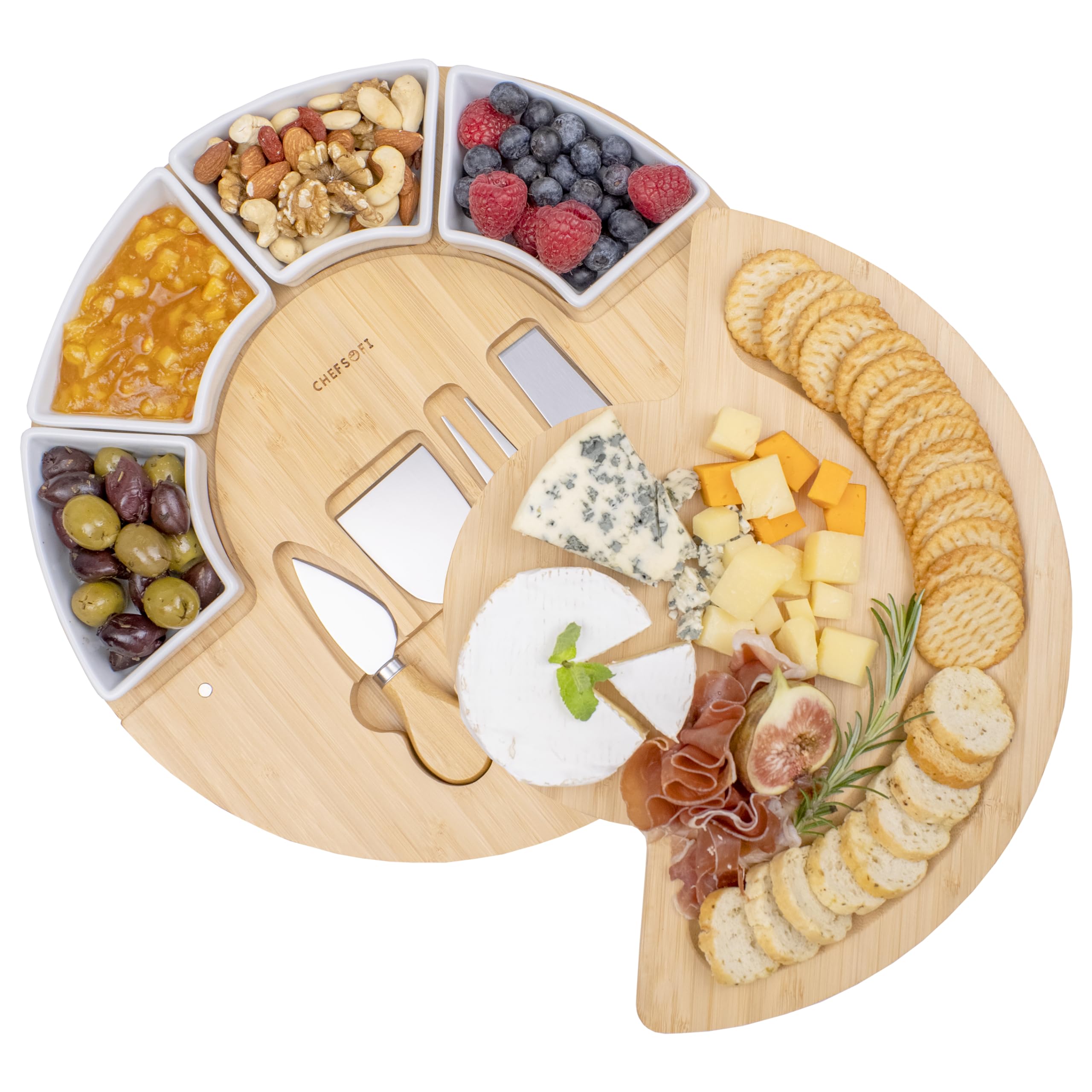 ChefSofi planche à fromage vue de face, présentation élégante pour invités