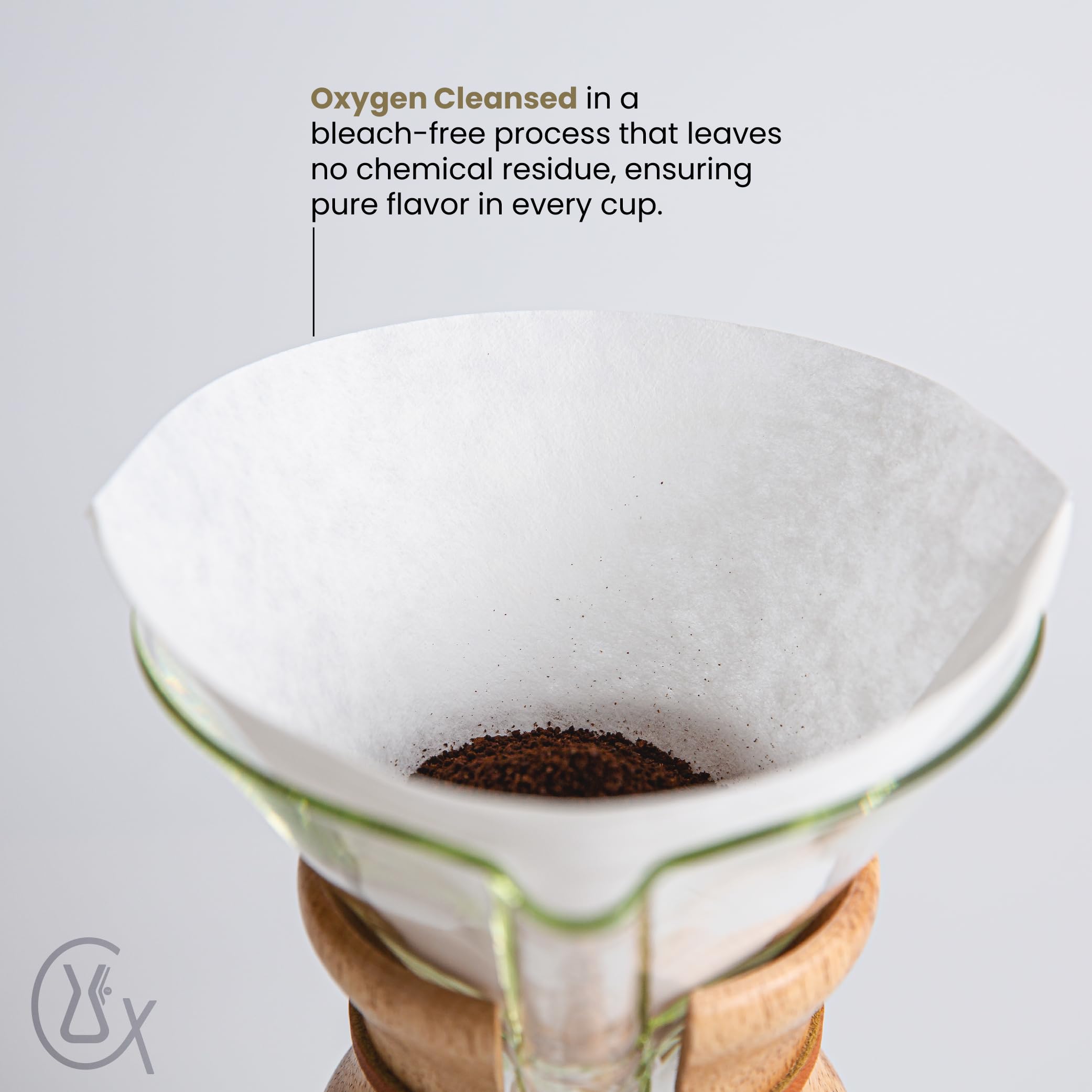 Chemex emballage exclusif ouvert montrant 100 filtres par boîte pour économie
