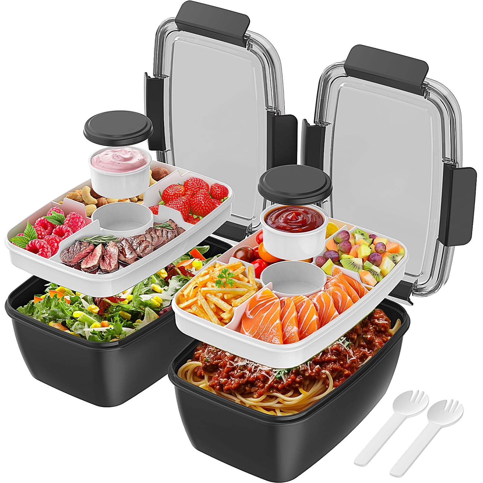 Cherrysea boîte salade face ouverte montrant compartiments pour repas organisés