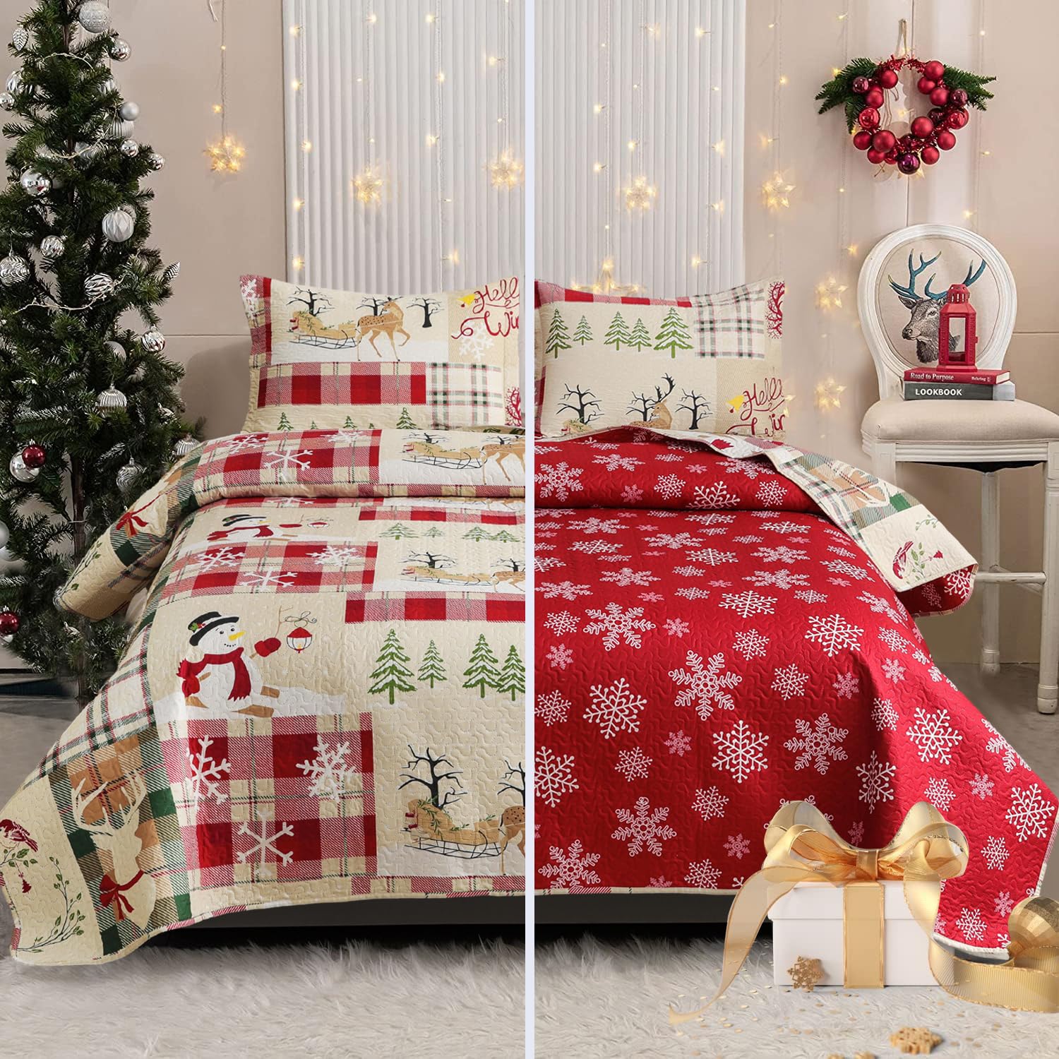 CHESITY ensemble devant lit pour décoration festive et chaleur