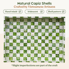 CHI AN HOME gros plan coquilles capiz montre la brillance naturelle et l'élégance