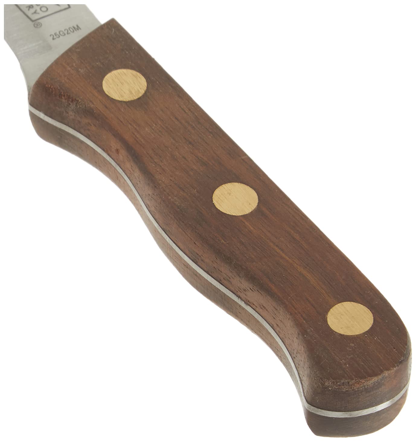Chicago Cutlery comparaison taille à côté d'une assiette pour évaluer l'échelle