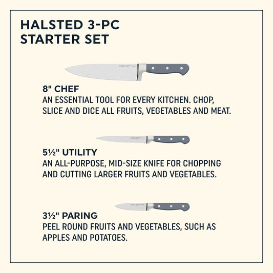 Chicago Cutlery Halsted gros plan de la lame montrant la finition anti-taches