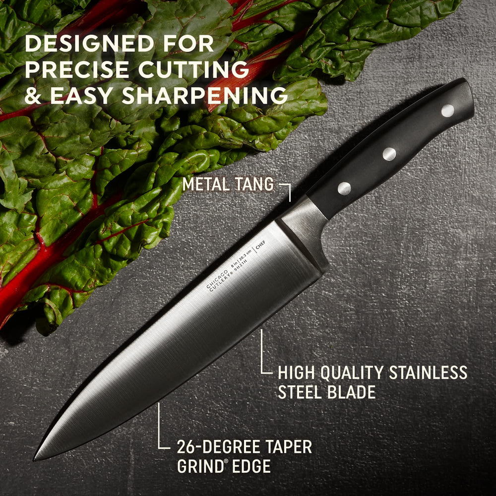 Chicago Cutlery Insignia bloc en acacia avec aiguiseur intégré pour entretien facile