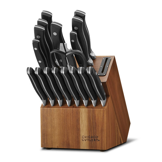 Chicago Cutlery Insignia face avant avec bloc en acacia pour rangement élégant