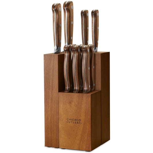 Chicago Cutlery Racine face avant du bloc en noyer, présentation élégante