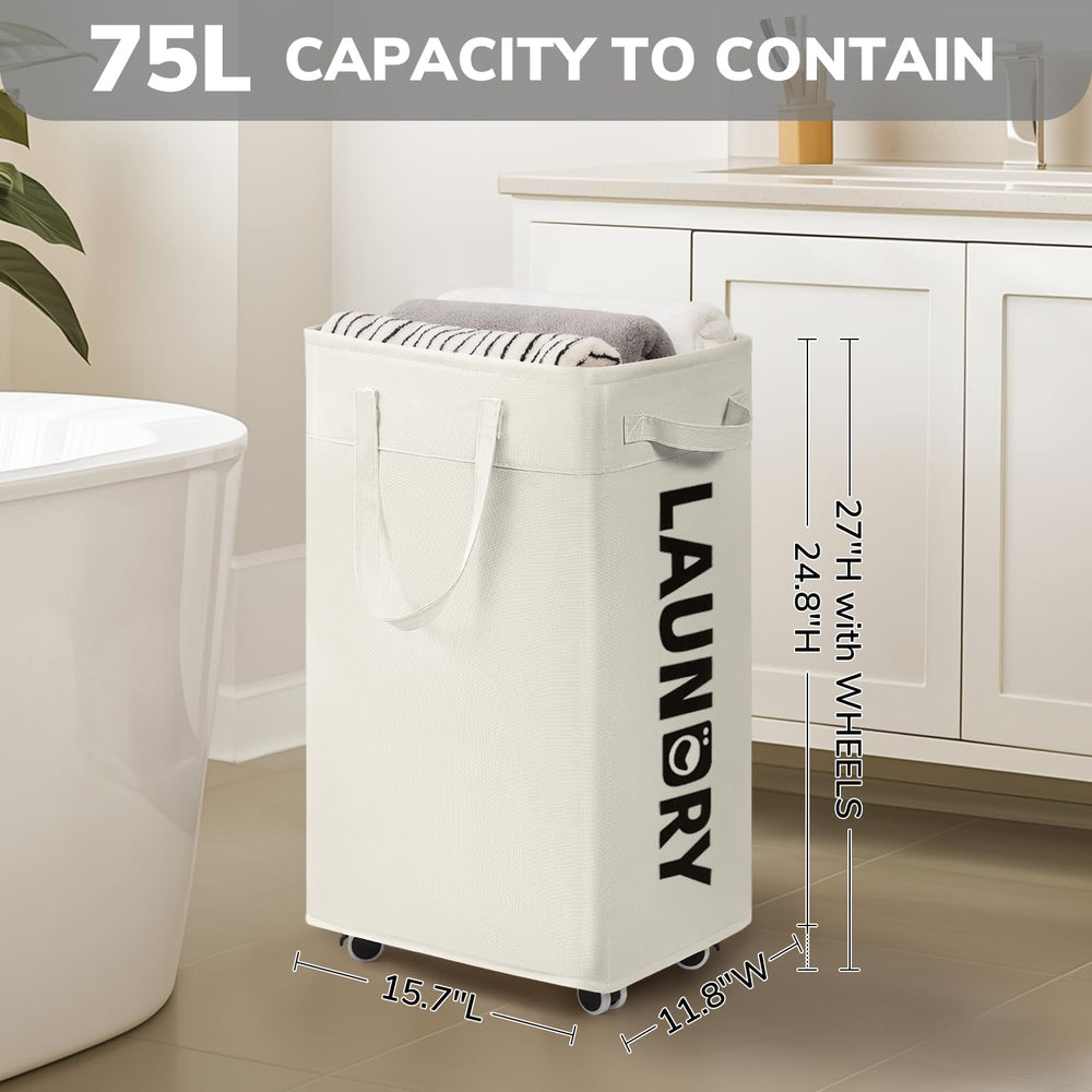 CHICVITA zoom sur les roulettes, mobilité stable pour transporter le linge