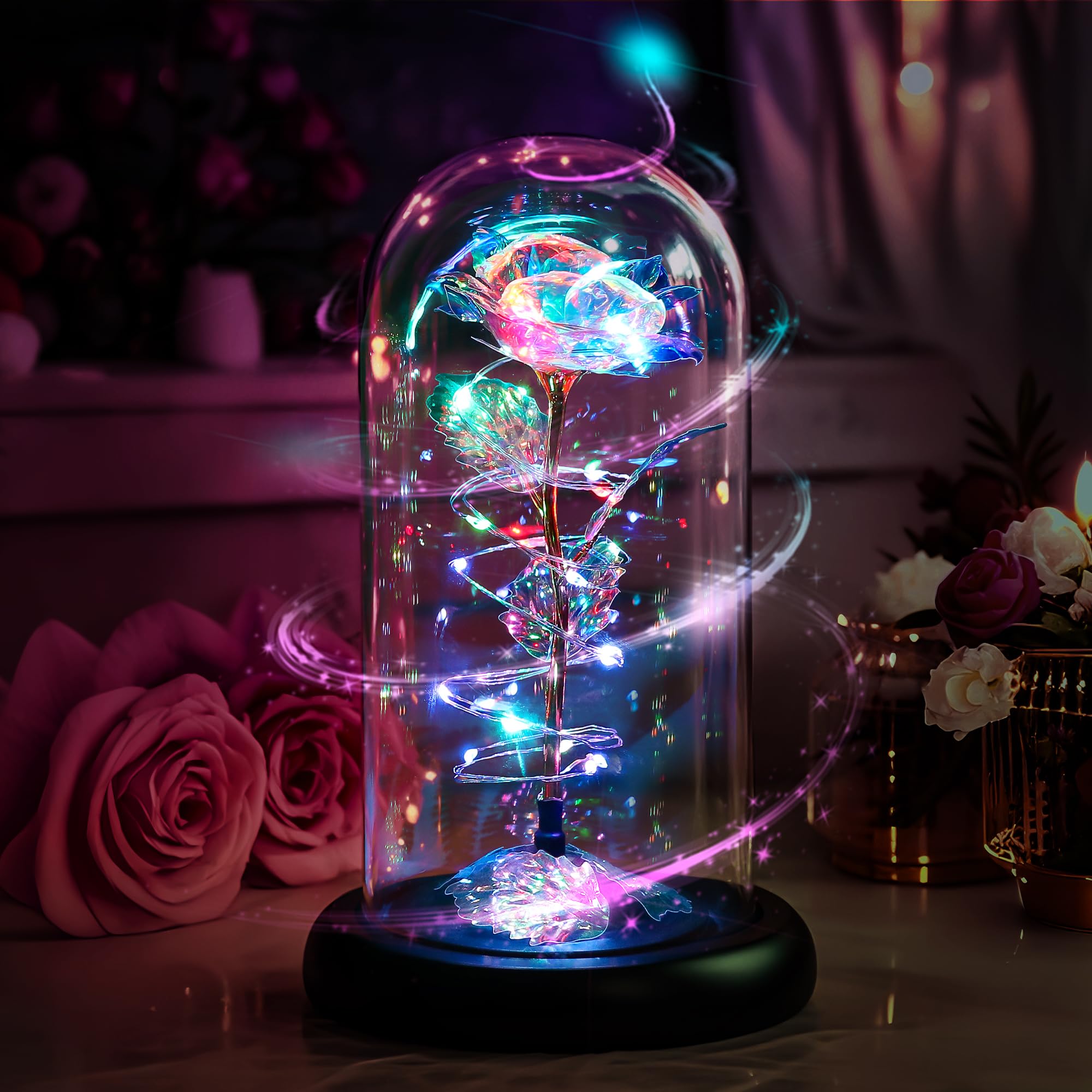 Childom décoration de chambre avec la rose allumée apportant une atmosphère cosy