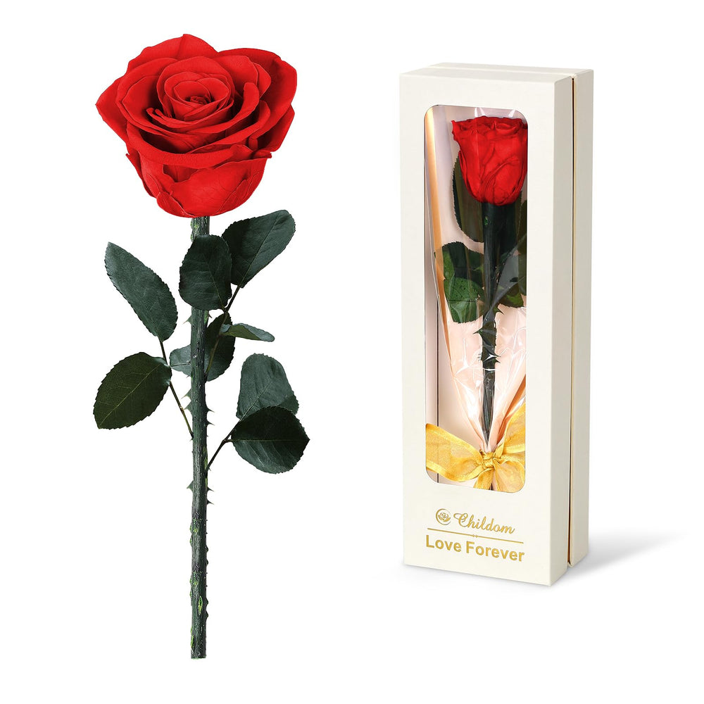 Childom rose en boîte frontale, cadeau prêt à offrir et élégant