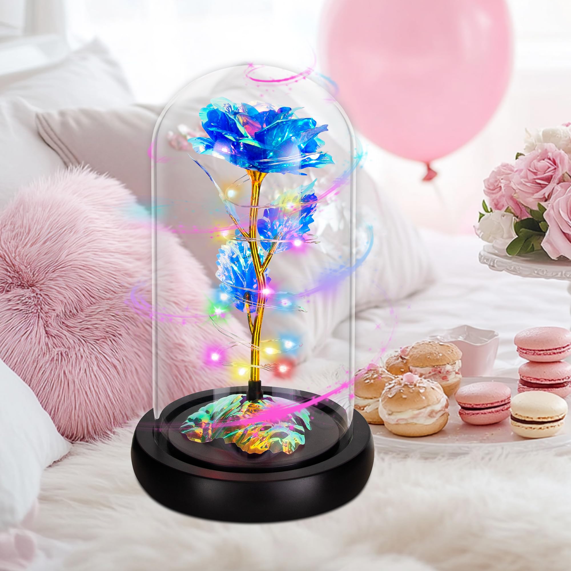 Childom scène de salon décorée avec la rose pour un effet chaleureux