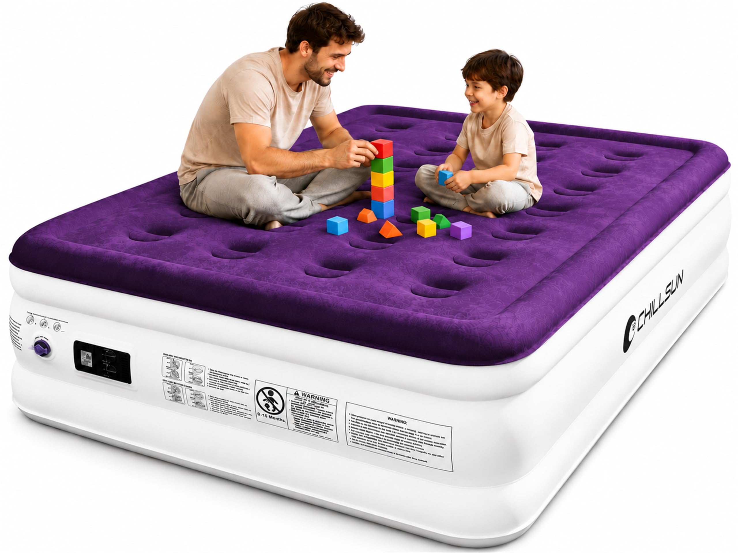 CHILLSUN vue frontale du matelas emballé, transport facile et gain de place