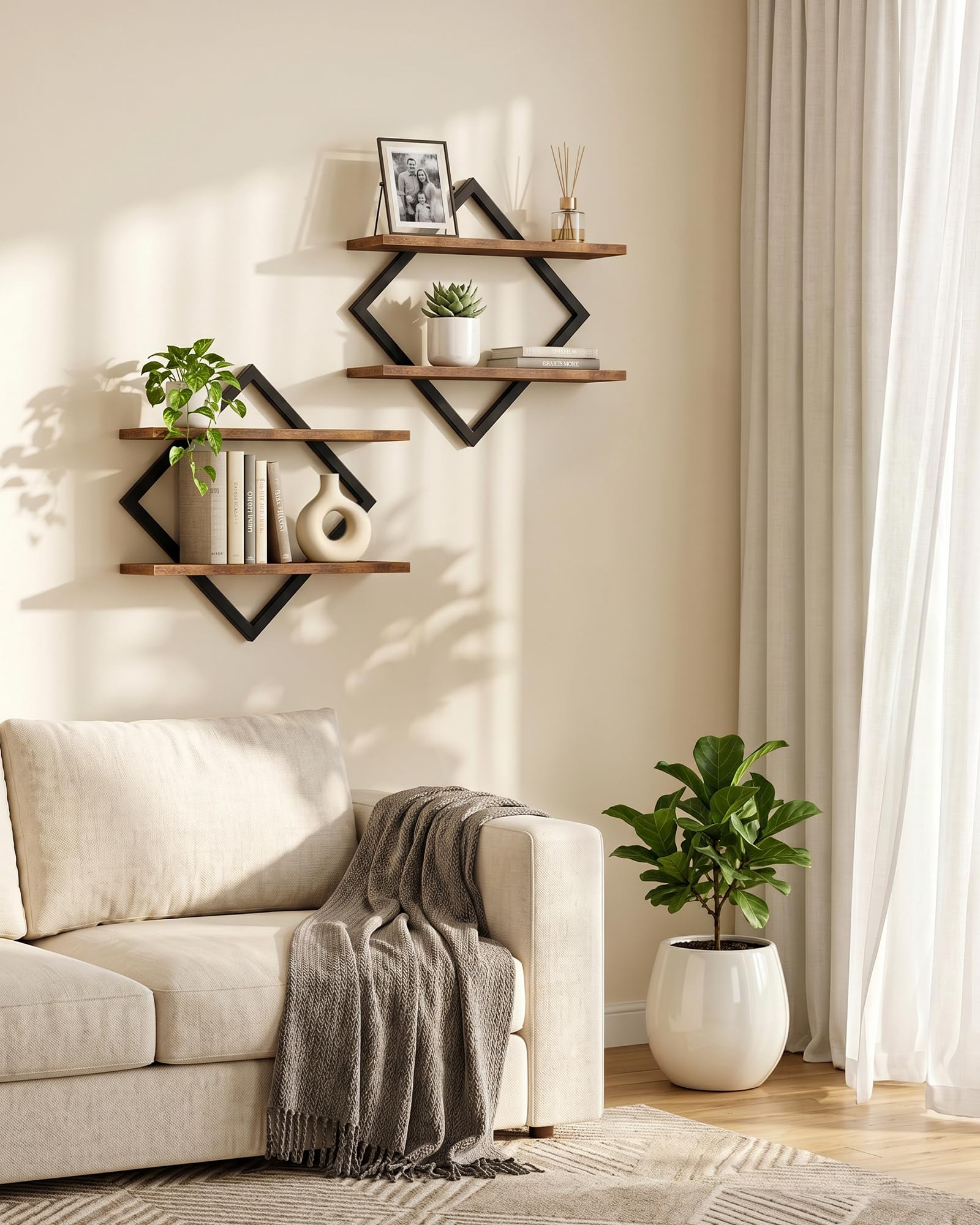 CHOEZON coin déco vintage avec plantes, ambiance chaleureuse ajoutée