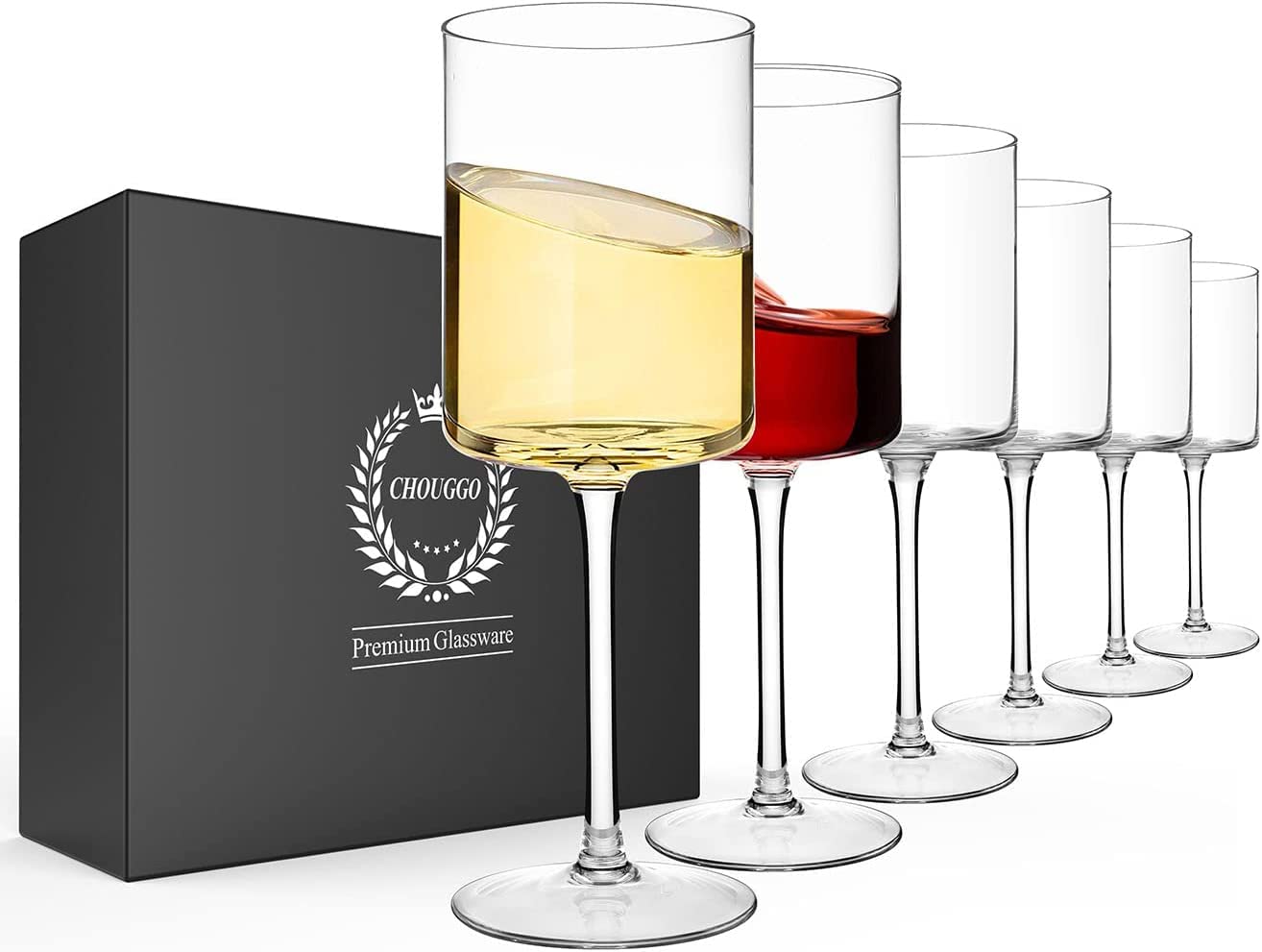 Chouggo verres à vin face montrant design carré et élégance