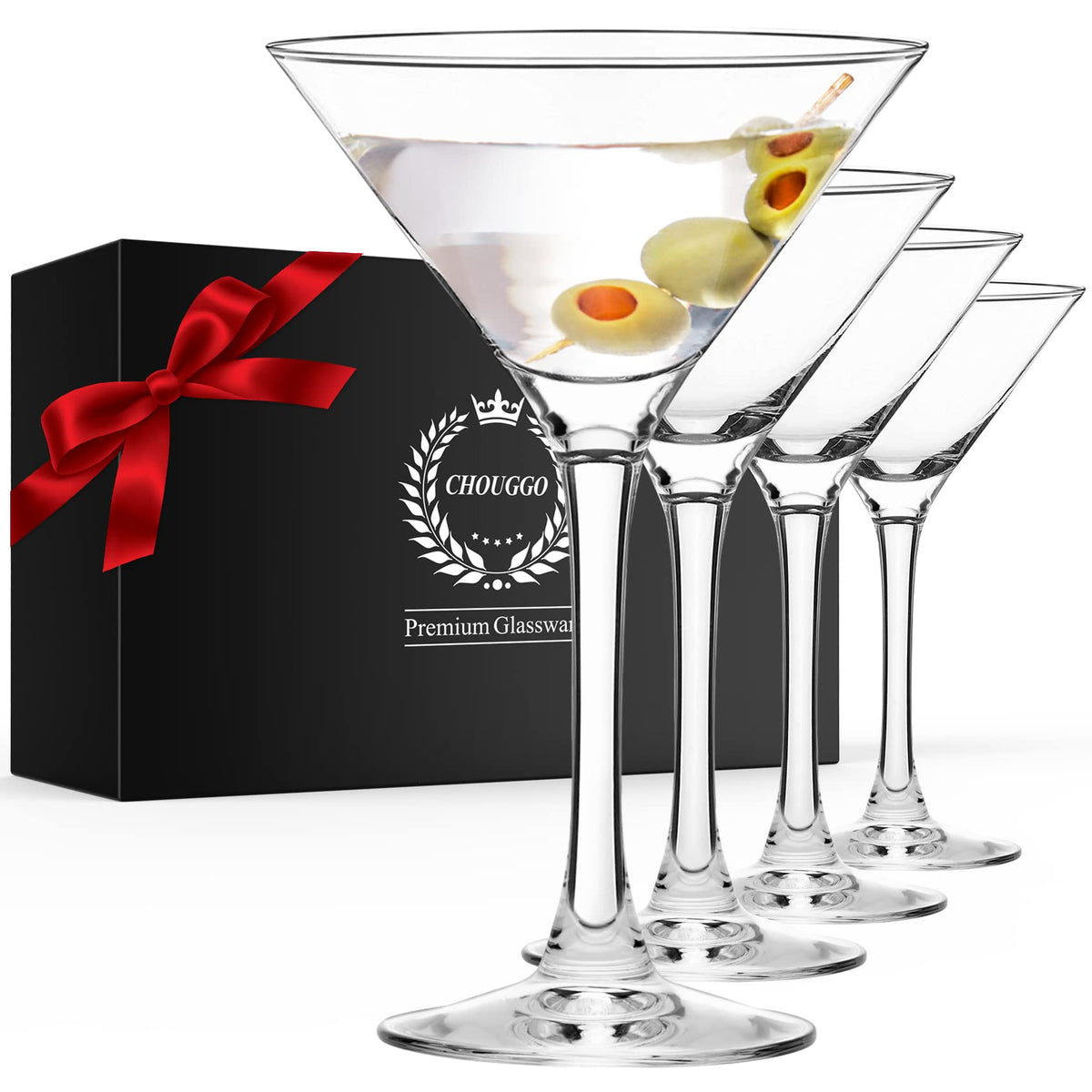 Chouggo verre martini face montrant design élégant et brillance