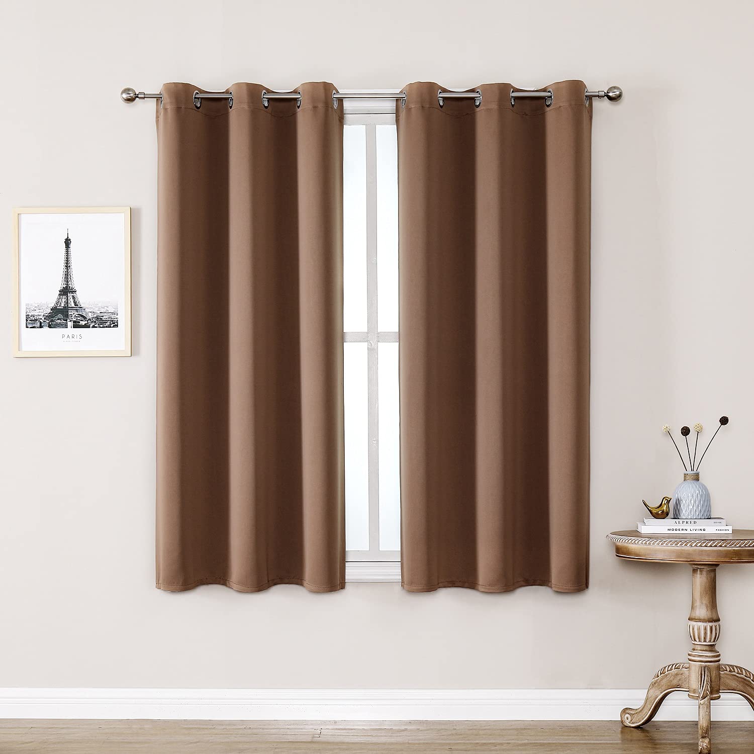 ChrisDowa rideau face avant en lot de 2 montrant le design et la couleur pour intimité