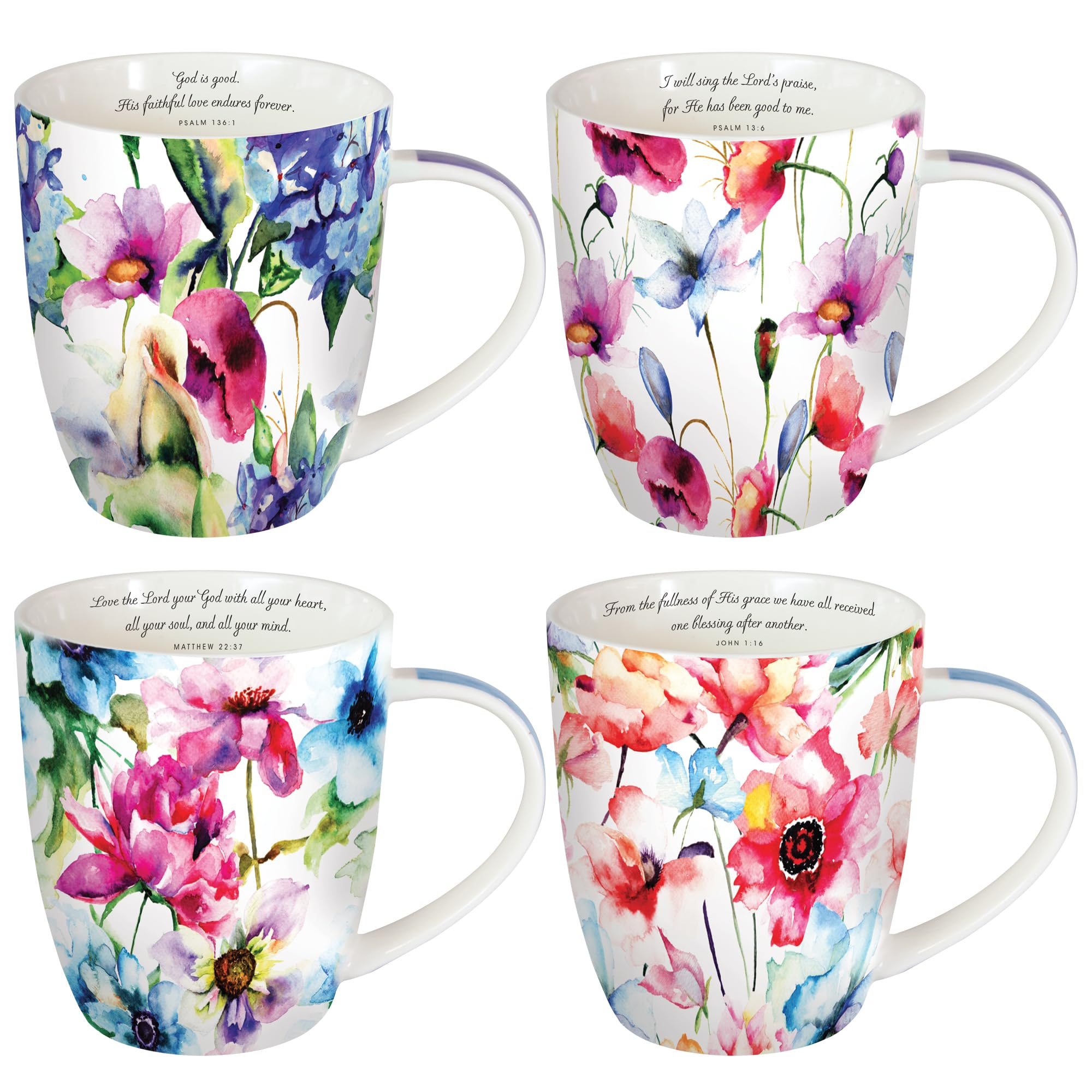 Christian Art Gifts coffret quatre mugs face, beau cadeau pratique