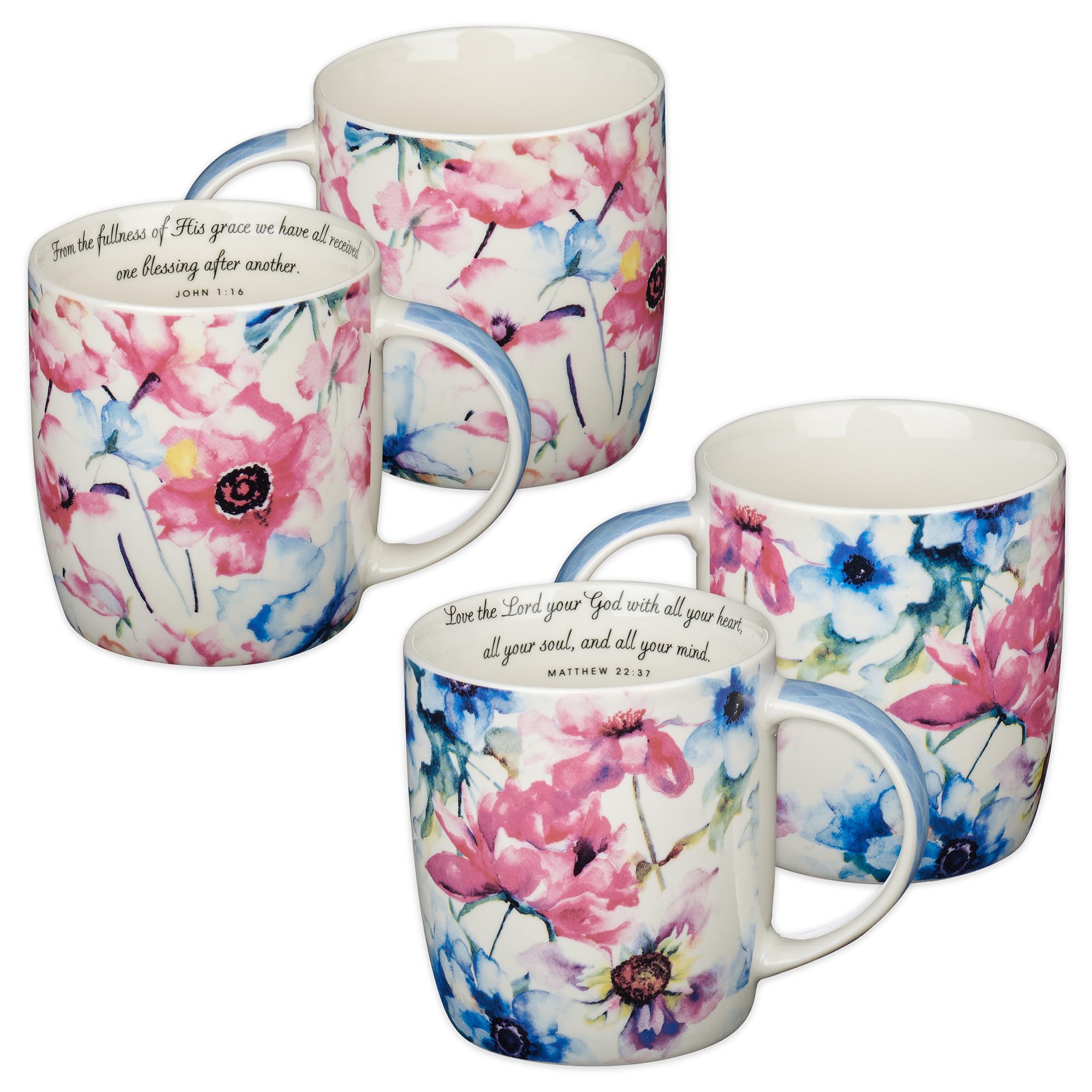 Christian Art Gifts mugs mis en scène petit-déjeuner, atmosphère chaleureuse