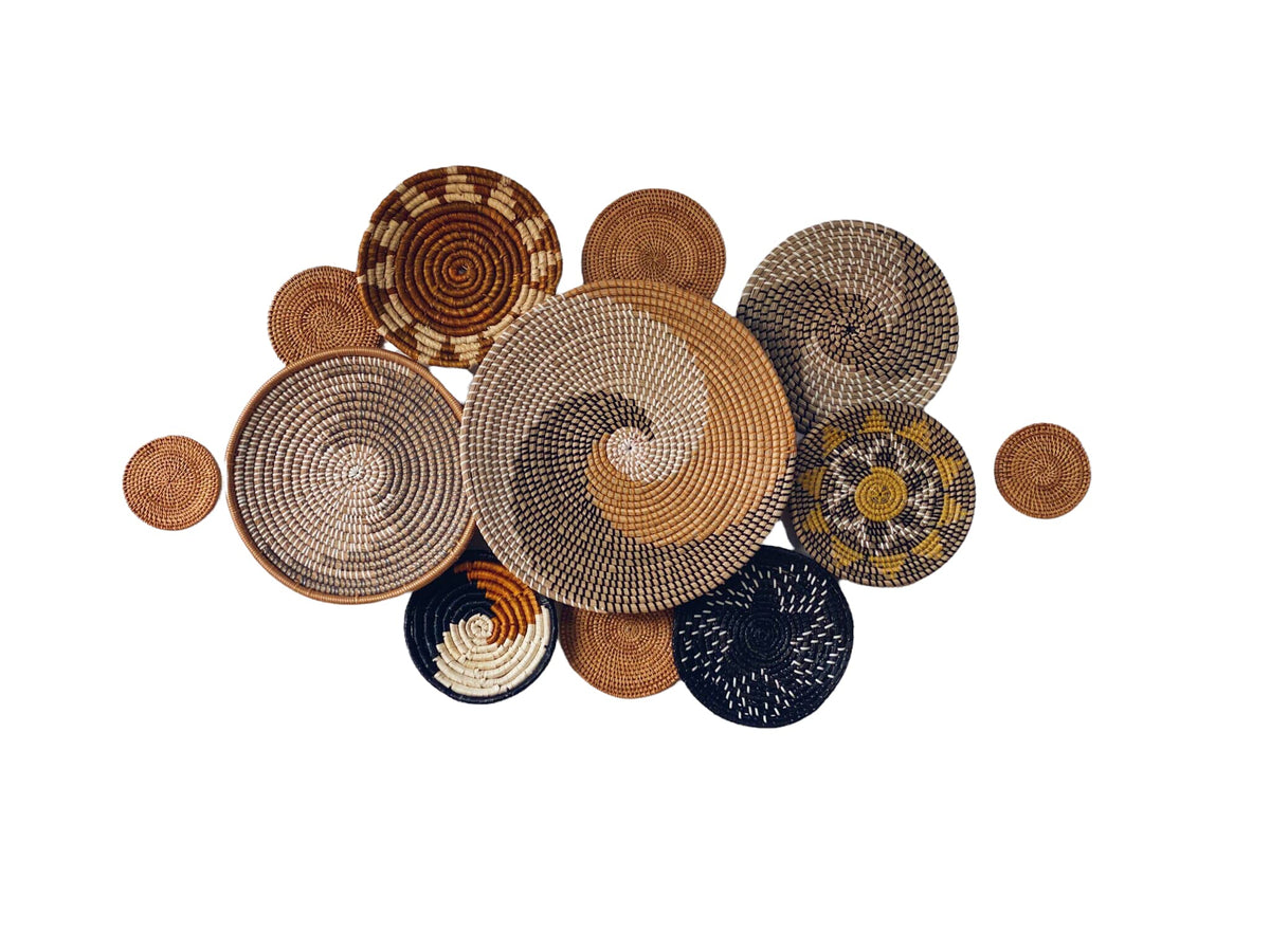 ChumDecor vue d'ensemble des 12 paniers pour décoration murale chaleureuse