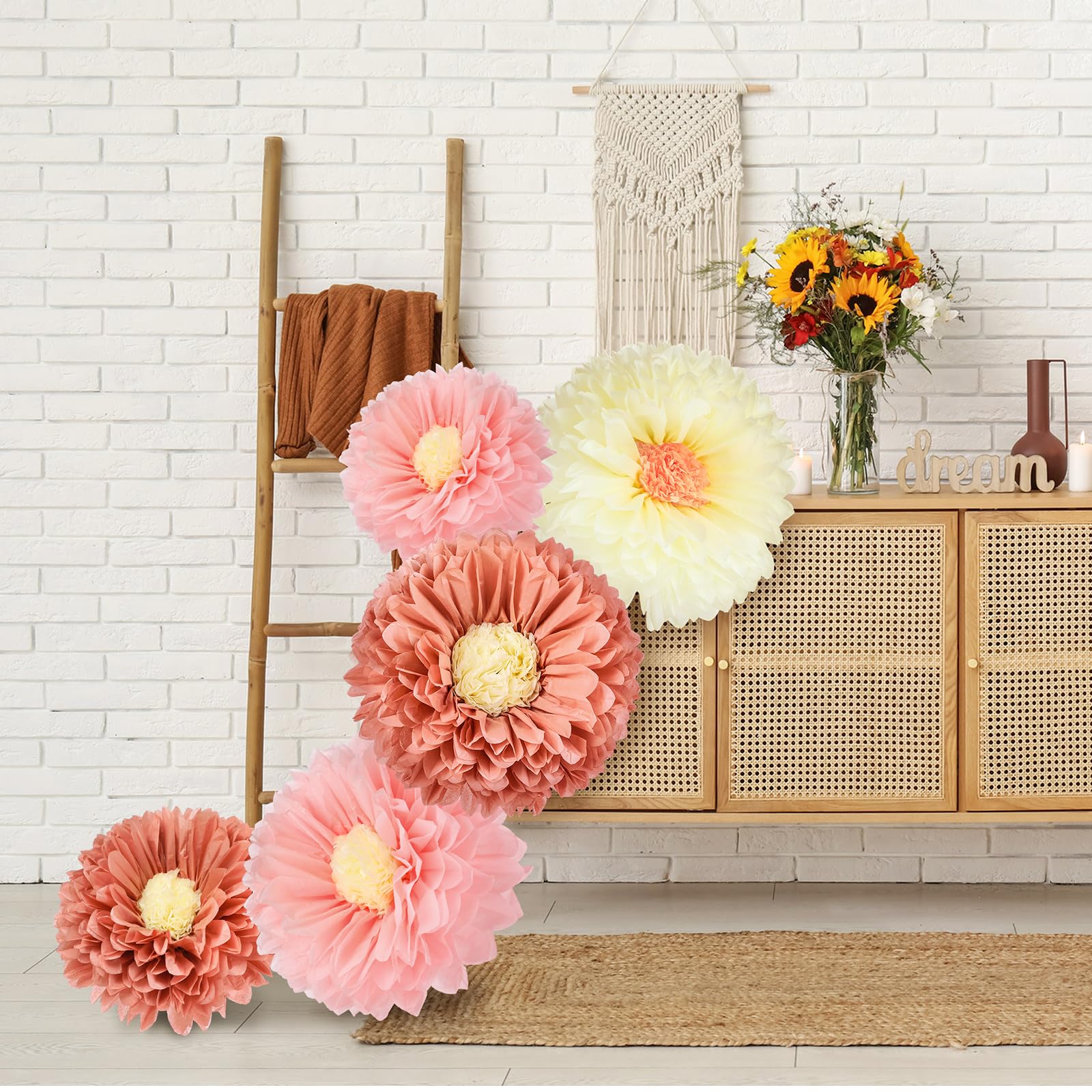 Chunful comparaison visuelle des fleurs 30 pouces et 24 pouces pour échelle