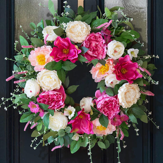 CHvista couronne 24" sur porte d'entrée, aspect accueillant et festif