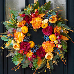 CHvista couronne automne 24 pouces front de porte pour accueil chaleureux