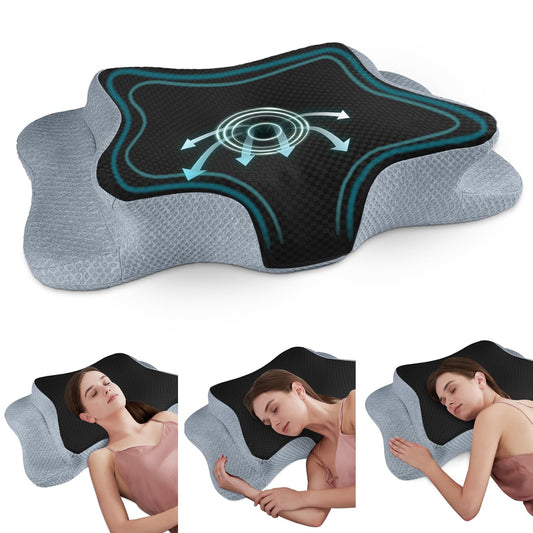 CHxxy oreiller face avant montrant le contour ergonomique et soutien précis