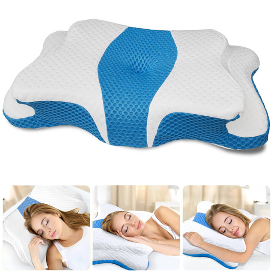 CHxxy oreiller face montrant la forme ergonomique et confort amélioré