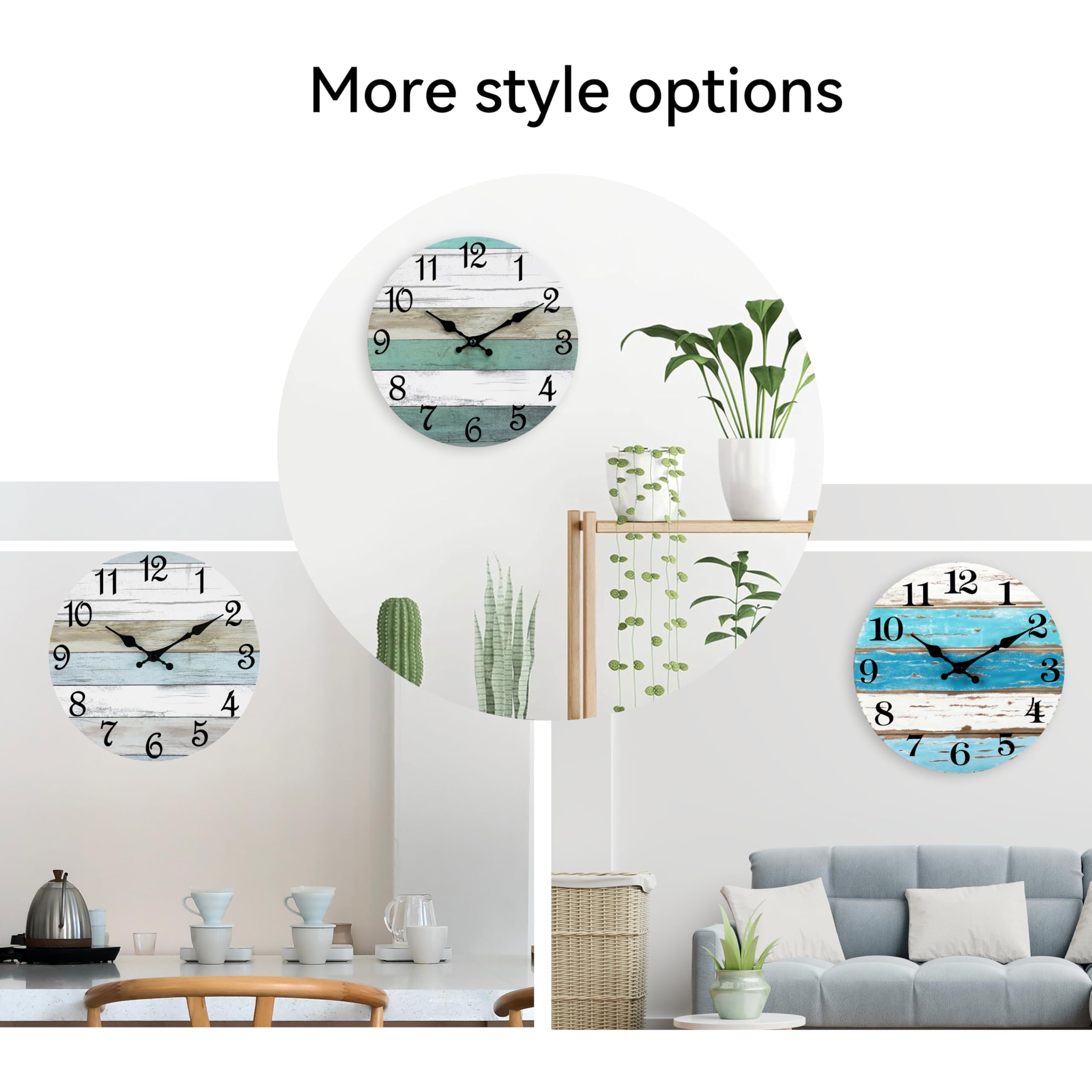 CHYLIN horloge installée dans un salon, bénéfice : apporte une ambiance côtière