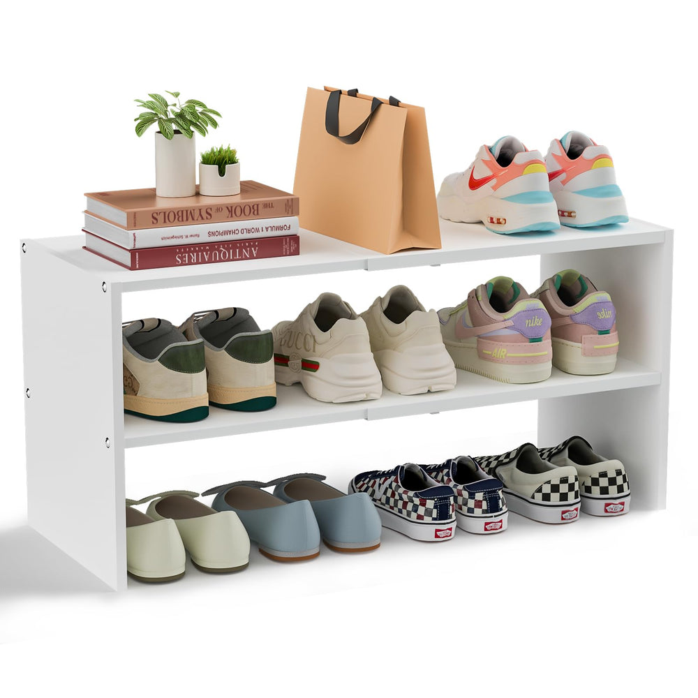 Cidaziya meuble à chaussures blanc face avant montrant design épuré et gain de place