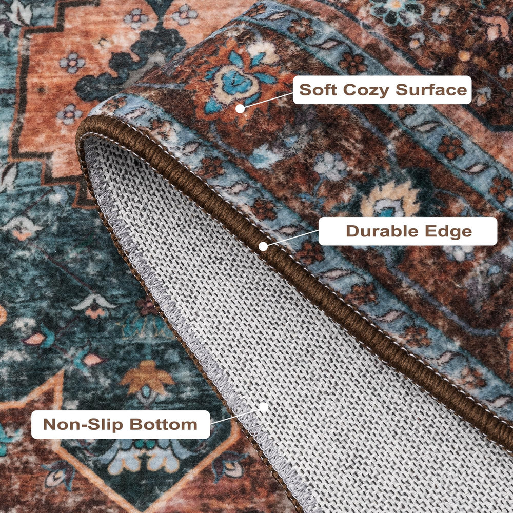 Ciicool tapis posé dans un salon moderne, apporte chaleur et style vintage