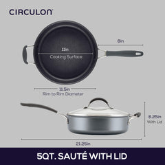 Circulon poêle avec couvercle en verre scellant chaleur et montrant cuisson visible