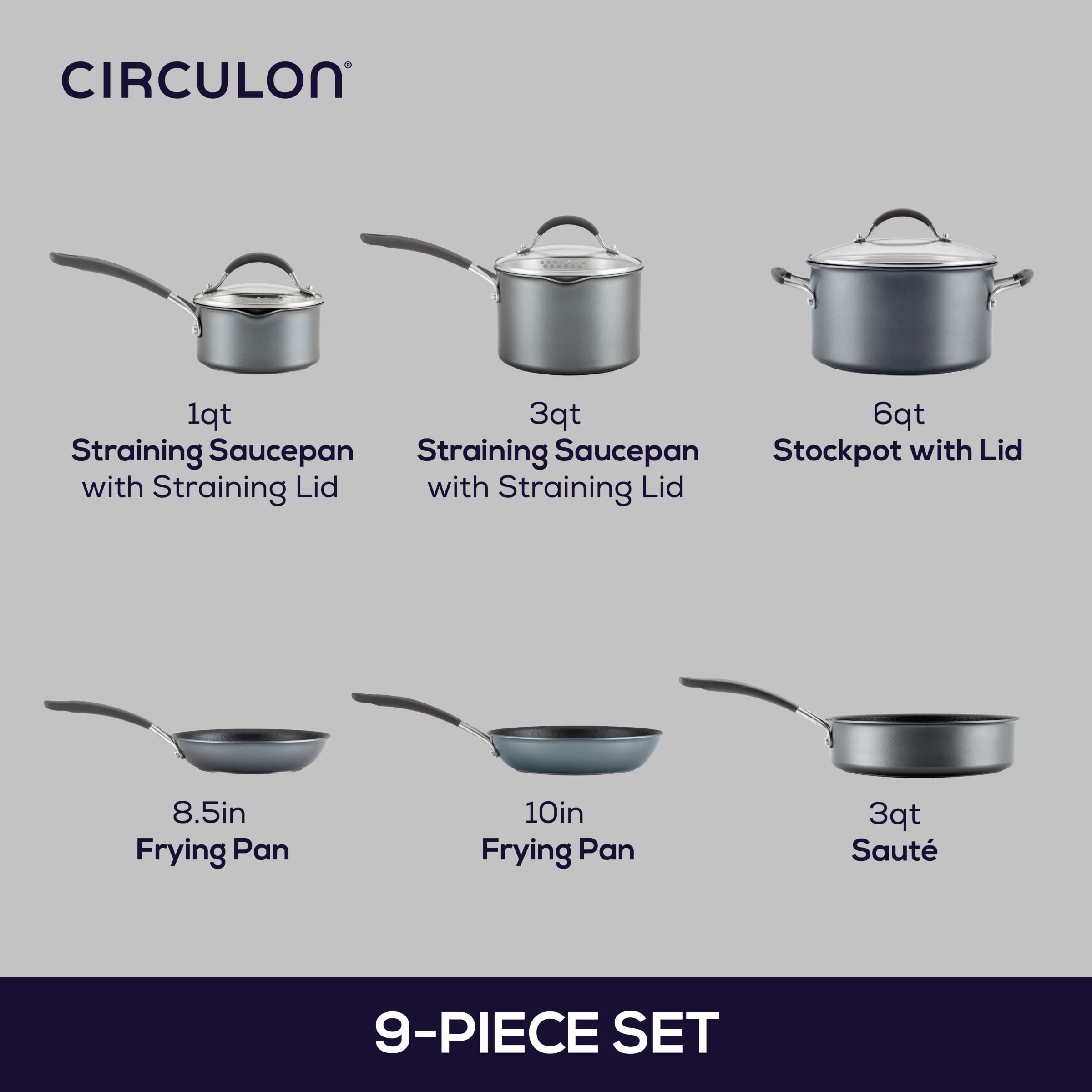 Circulon poignée ergonomique en acier et silicone pour prise sûre