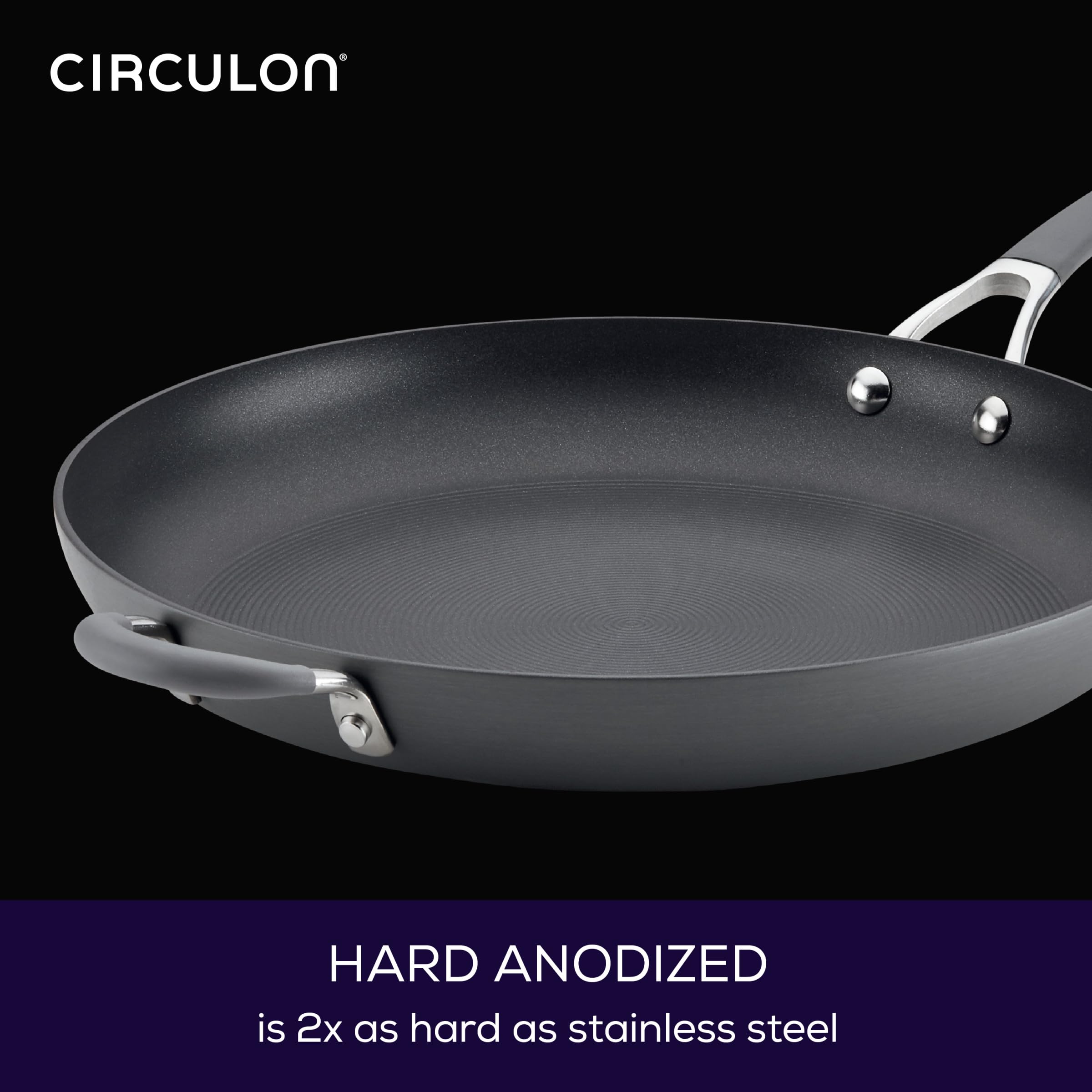 Circulon Radiance comparaison d’échelle illustrant grande surface 14 pouces